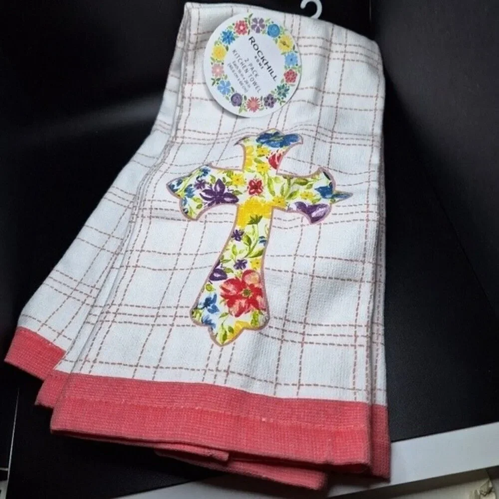 Cotton floral cross Kitchen Towels